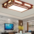 新中式吸顶灯客厅灯LED长方形卧室仿古餐厅灯中国风大气实木灯具